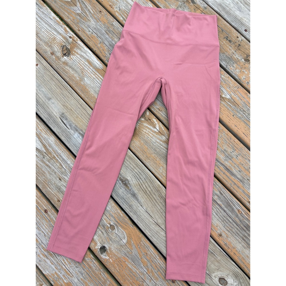 Savvi Womens High Waisted Athletic Leggings Dusty Rose Pink Size L RN 160605